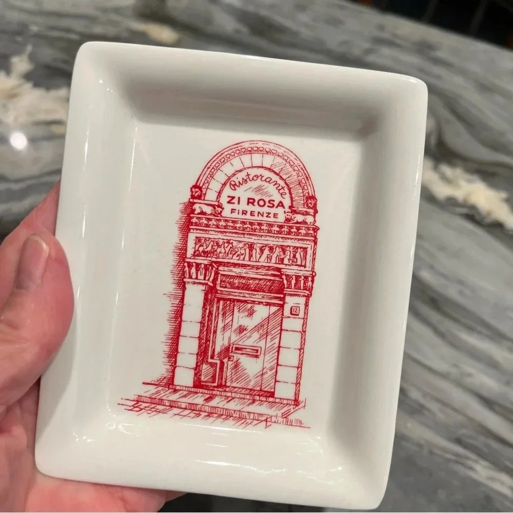 Vintage Zi Rosa Restaurant Trinket Dish Tip Tray Italy